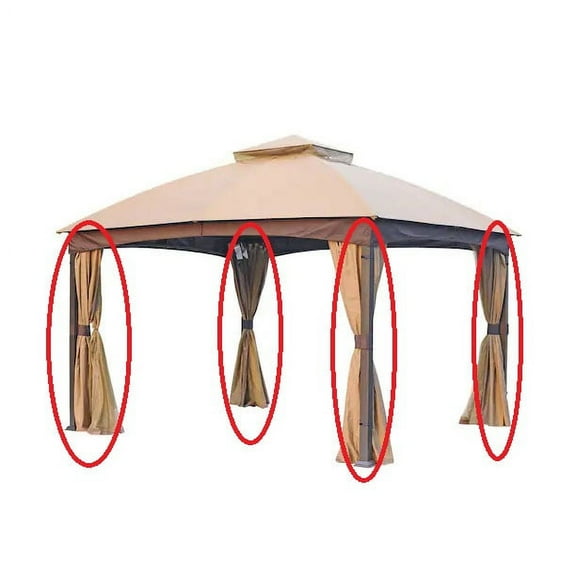 Garden Winds Replacement Privacy Curtain Set Compatible with The Brown Frame Gazebo TPGAZ2303B