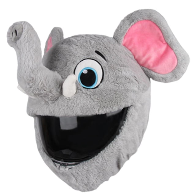 Helmet Protection Headgear Cover Funny Cartoon Fluffy Plush Set for Motorcycle