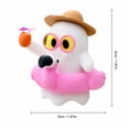 thumbnail image 2 of 2 Inch 3D Printed Summerween Beach Banshee Ghost Figurine, Cute Kawaii Ghost Statue with Flamingo Float, Straw Hat and Sunglasses, Halloween Summer Decor Mini Desk Ornament Collectible Gift, 2 of 7
