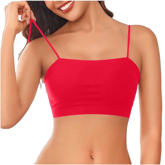 Wensltd Women's Seamless Square Neck Cami Crop Tops Bralette Style Camisole for Layering and Daily Wear