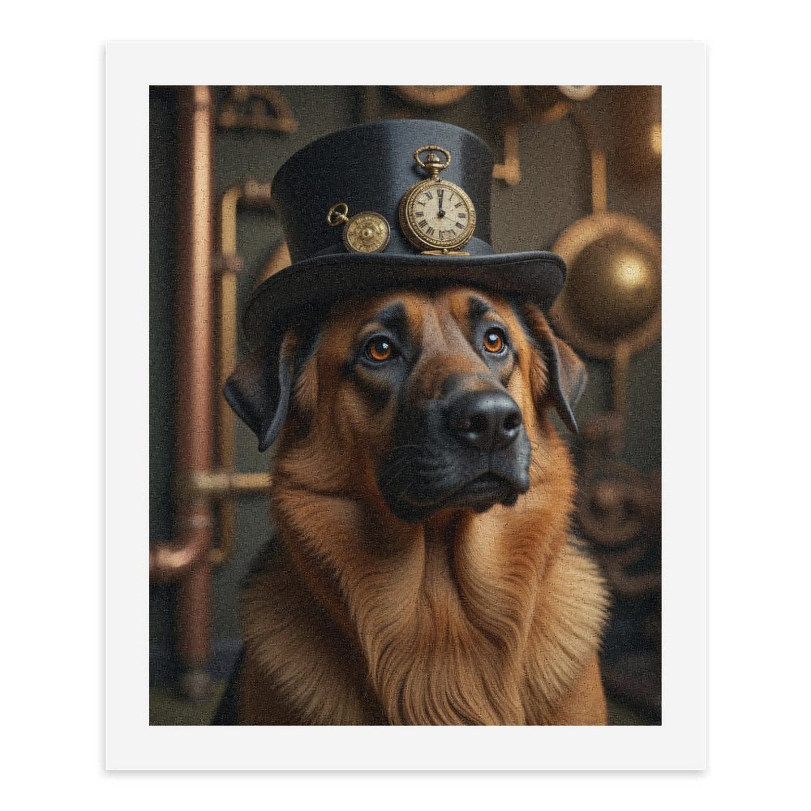 Paint by Numbers Kit for Adults, Steampunk Dog With Top Hat Paint by Numbers, Easy Paint by Numbers Kit for Adults Beginner, DIY Adult Paint by Number Kits on Canvas, 12x16in Home Decor