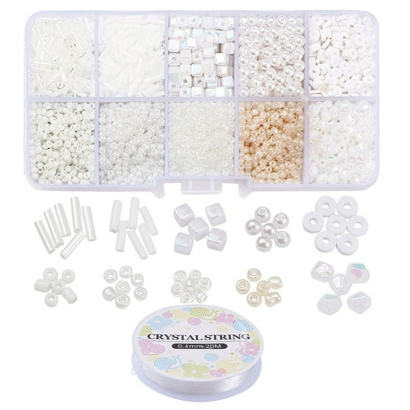 1set Jewelry Making Kits Including 12/0 Glass Seed Beads Glass Beads ABS Plastic Beads Acrylic Beads Polymer Clay Beads Thread Mixed color Beads: 4750pcs/set