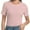 Pink, variant on Womens Scoop Neck T Shirts Basic Ribbed Tees Fitted Tshirt Plain Short Sleeve Tops Casual