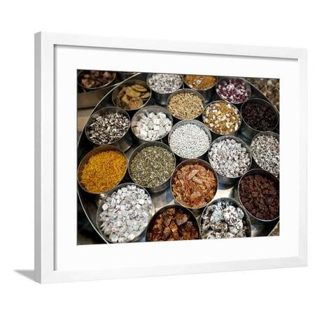 Various Types of Sonf, Mouth Freshener, Sonf Stall in Market, Kolkata, West Bengal, India Framed Print Wall Art By Annie (Best Mouth Freshener Gum In India)