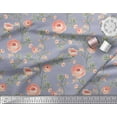 thumbnail image 3 of Soimoi Japan Crepe Satin Fabric Leaves & Camellias Floral Printed Fabric 1 Yard 42 Inch Wide, 3 of 3