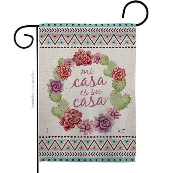 Angeleno Heritage G135079-BO Mi Casa es su Country Living Southwest 13 x 18.5 in. Double-Sided Decorative Vertical Garden Flags for House Decoration Banner Yard Gift