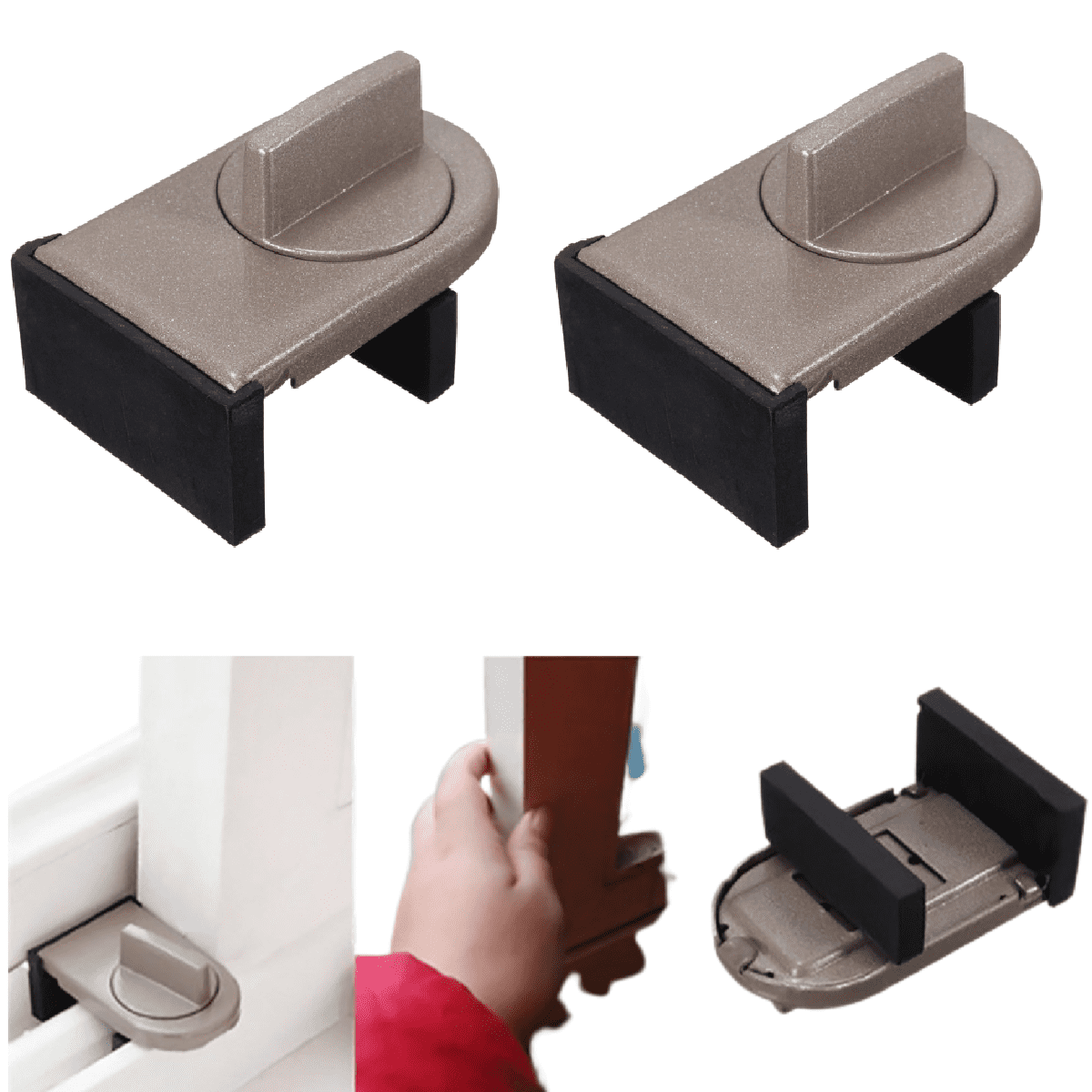 2 Pack Adjustable Sliding Window Locks TRIANU Window Wedge Window Stop