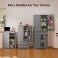 thumbnail image 2 of Pantry Cabinet, 33" Kitchen Pantry Storage Cabinet with 1 Door, 2 Shelves, 4 Drawers for Dining Room|Bedroom,Gray, 2 of 8
