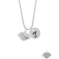 thumbnail image 2 of Delight Jewelry Silvertone Believe Banner on Clear Crystal Heart Silvertone Script Initial Disc - F - Charm Necklace, 20"+3", 2 of 4