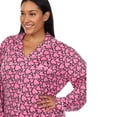 thumbnail image 5 of White Mark Women's Plus Size Heart Print Long Sleeve Pajama Set, 5 of 5