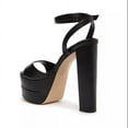 thumbnail image 3 of Schutz Kaila Black Leather Womens Platform Dress High Heeled Ankle Strap Sandals (Black, 7), 3 of 3