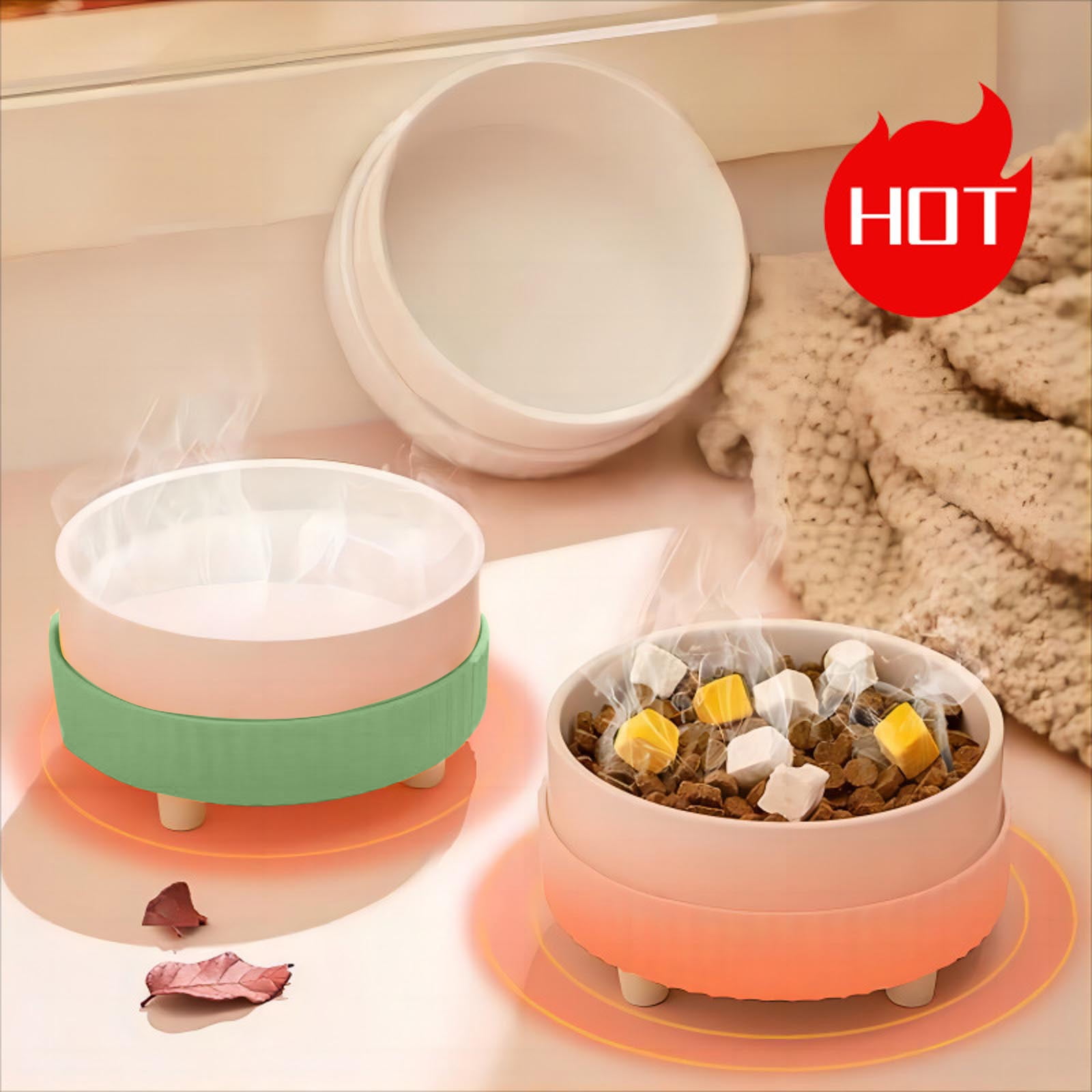 YAUNZI Heated Water Bowl for Dog & Cat Outdoor Heated Dog Bowl Heated Water Dish Waterproof Heated Pet Bowl Smart Thermal-Bowl for Winter Outside Heated Waterer for Dog, Cat, Chicken