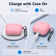 thumbnail image 2 of Lonmuju Silicone Case Cover for Airpods 4th Gen, Protective Earbud Skin with Cleaning Kit and Carabiner,pink, 2 of 7