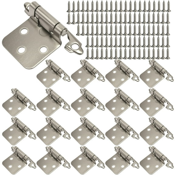 20 Pcs Self-Closing Cabinet Hinges, Cold Rolled Steel Construction, Ideal for Kitchen/Bathroom/Office Hardware
