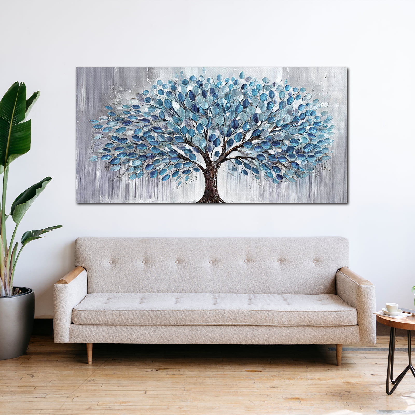 Oversized Tree and Life Paintings, Large Canvas Wall Art for Living Room Bedroom Decor, Abstract Landscape Artwork Nature Pictures Prints for Office Home 40x20"