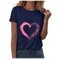 thumbnail image 5 of Women Breast Cancer Print T Shirt Short Sleeve Women Short Sleeve Round Neck Tee Comfy Casual Vacation Clothes, 5 of 8