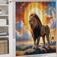 thumbnail image 4 of Lion Print Shower Curtain Set 4-Set Jungle Animal Theme Bathroom Decor Set U-Mat ,Toilet Cover Mat ,Includes Floor Mat ,Shower Curtain with 12 Hooks,72inx72in, 4 of 7