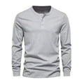 thumbnail image 6 of BXINGOHAI Men's Henley Shirts Long Sleeve T-Shirts 3 Button Pocket Tops Lightweight Casual Basic Tee Gray M, 6 of 6