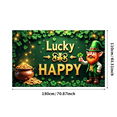 thumbnail image 3 of LUUFILx Lucky St Patrick's Day Banner Backdrop Shamrock Party Decorations Green Celebration Photography Props Decor Irish Festival Background, 3 of 8