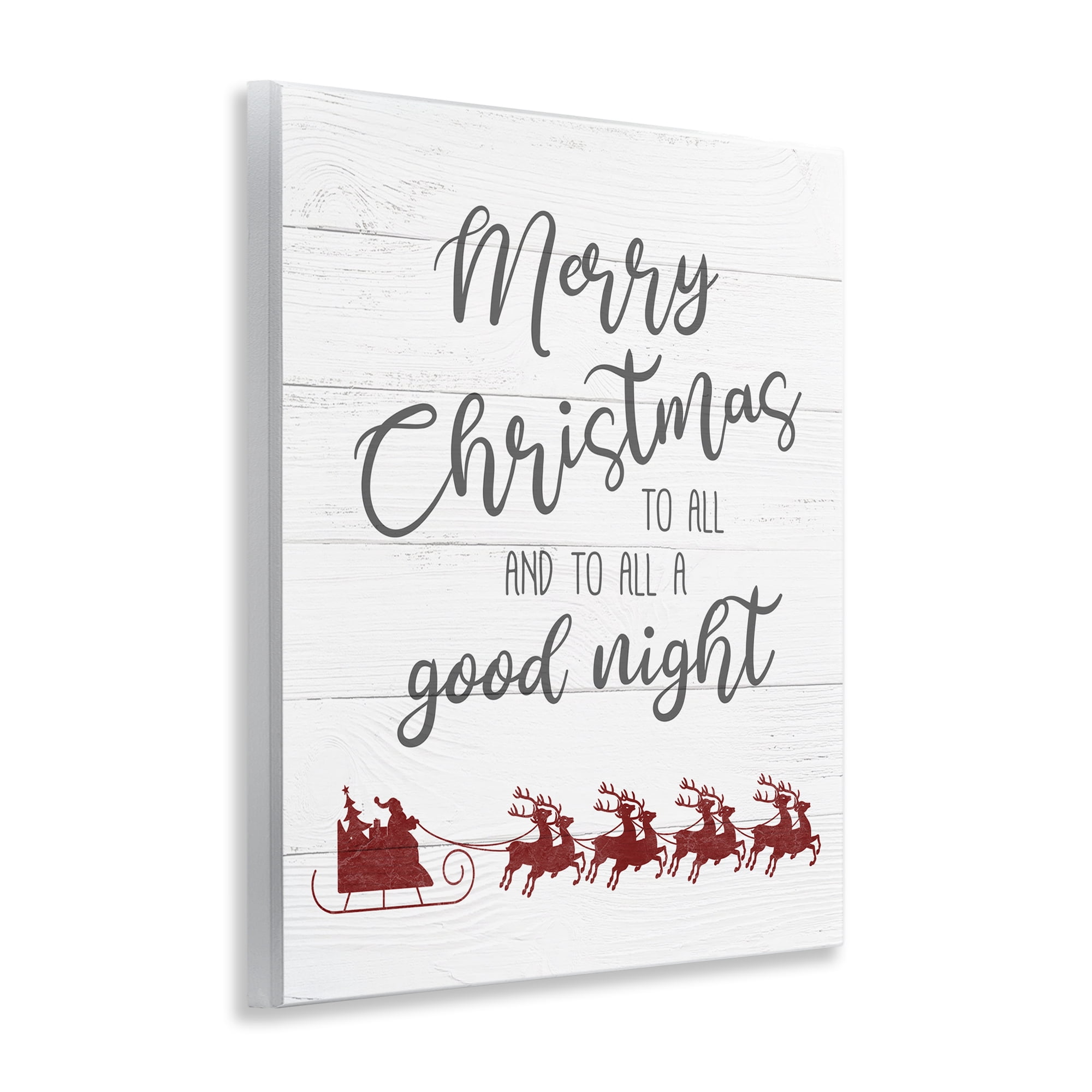 Stupell Industries To All A Good Night Christmas Holiday Painting Unframed Art Prints Wall Art, 11 x 14