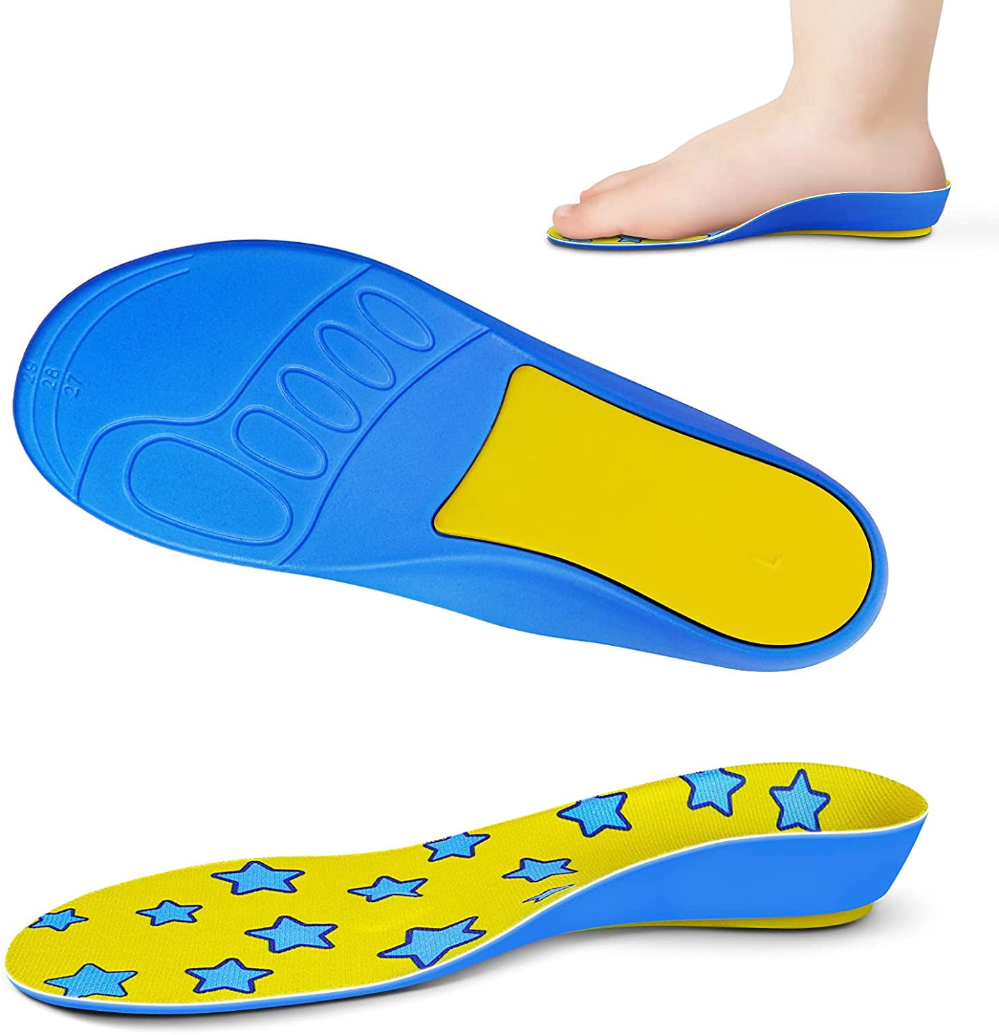 Popzoom Children Insoles Arch SupportKids Comfort PU Orthotic Shoe
