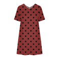 thumbnail image 3 of Kmdttou Womens Short Sleeve Sweater Dresses Women's Solid Color Summer Short Sleeved Dress, 3 of 4