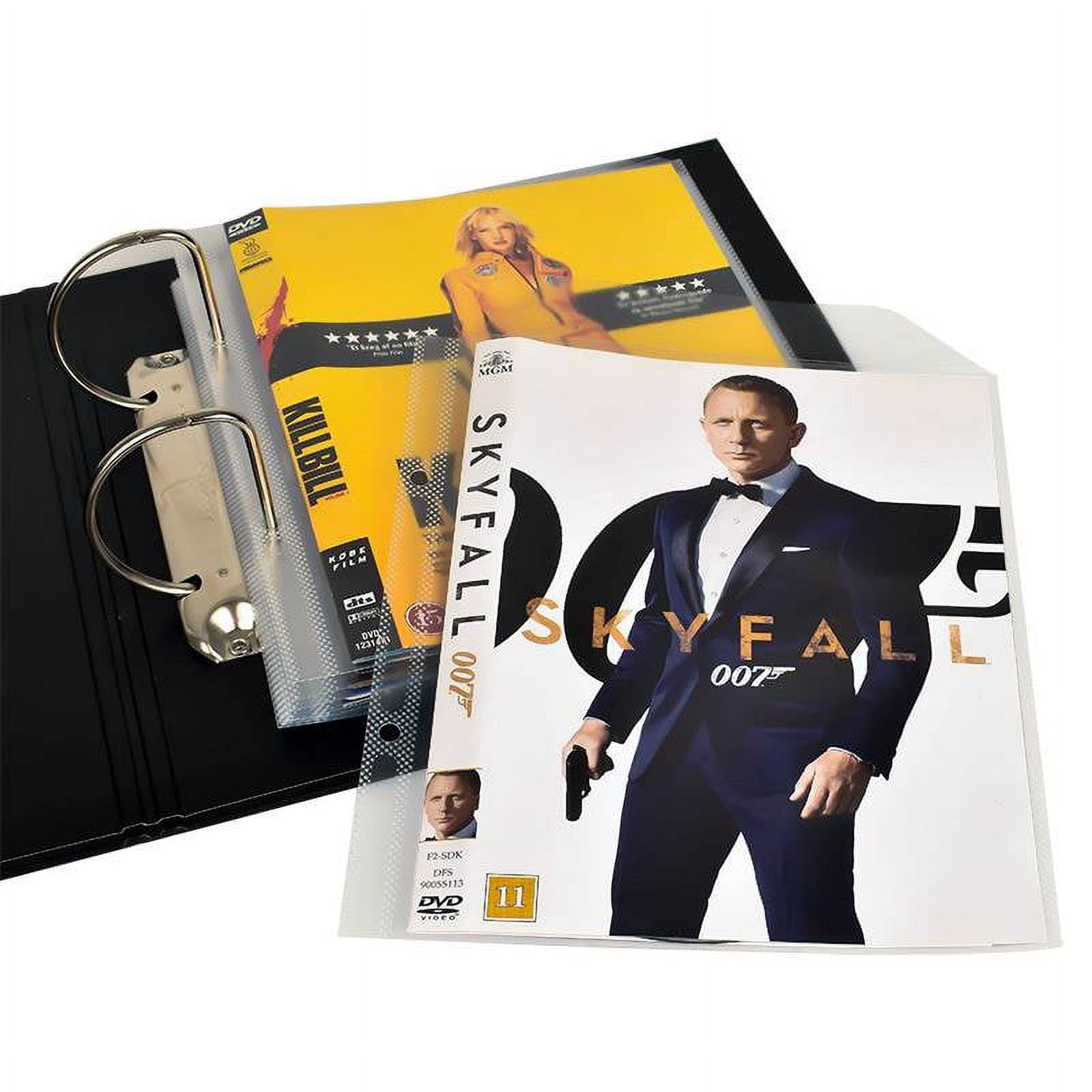 Djois® DVD Bundle, 100 Transparent Single DVD Sleeves/Pack , 4 Black DVD Binders (10264)