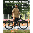 thumbnail image 3 of Qlife Electric Bike for Adults - 21-Speed Mountain Lightweight Ebike with Peak 1000W 25MPH Brushless Motor, 375Wh Removable Battery, 48V 7.8AhBlack, 3 of 6