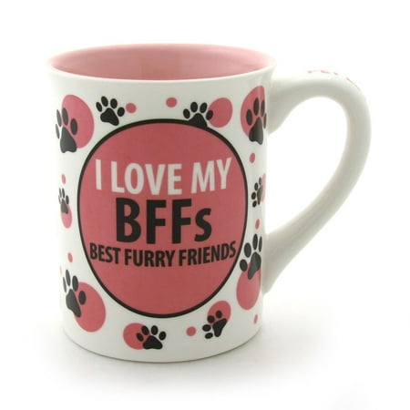 Our Name IS Mud BEST FURRY FRIENDS Mug, 4.5-Inch, Hand crafted By