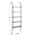 thumbnail image 3 of DecMode 23" x 12" 5-Tier Brown Wall Shelf, 3 of 12