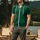 thumbnail image 5 of Blusa y camisa de manga corta con cuello vuelto para hombre, informal, de moda, de color liso, con botones, solapa y hebilla de gancho, camiseta de manga corta de poliéster para hombre., 5 of 7