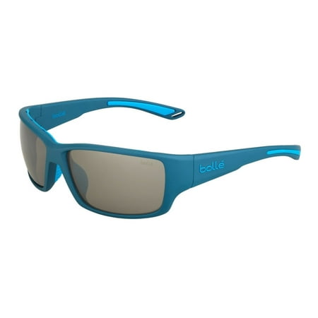 Bolle Kayman 62mm Wrap-Around HD Polarized TNS Sport Sunglasses (Matte Blue)