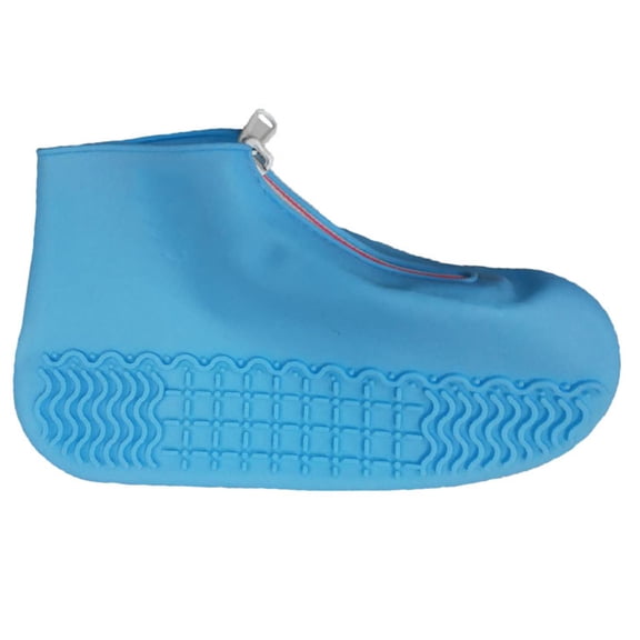 Masteelf 1 Pair of Anti-Skid Shoes Protective Cover Silicone Shoes Cover Waterproof Rain Boots Cover Size XL Blue
