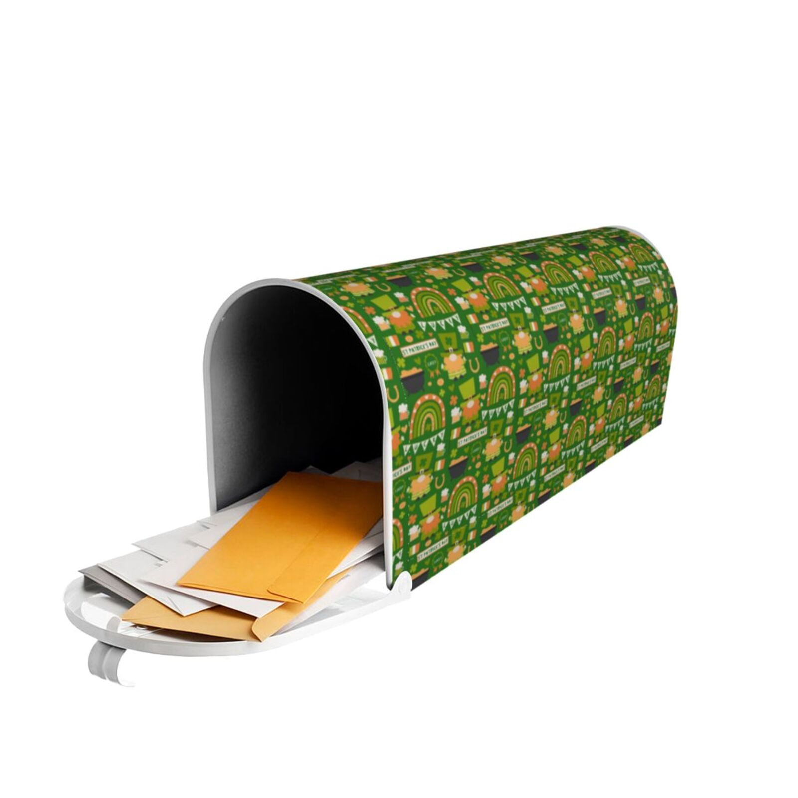 Xecao traditional Irish colours for Mailbox Cover with Magnetic Strips, Waterproof and Sunscreen, Adds a Decorative Touch to Your Garden Yard-21x18 in