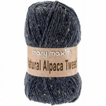 UPC: 0848787014748 | Mary Maxim Y083-307 Natural Alpaca Tweed Yarn – Blue Stone