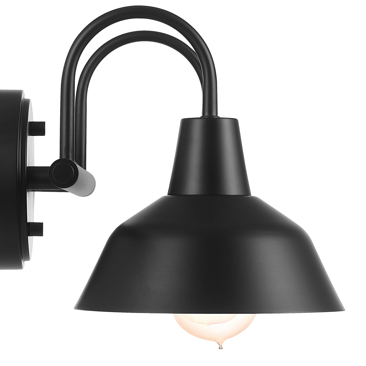 Globe Electric Modern 3-Piece Matte Black Bathroom Set with Hardwired 2-Light LED Vanity Light