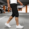 thumbnail image 5 of CQONEPT Mens Sweatpants with Pockets Summer Capris Joggers Loose Fit Athletic Running Trousers with Pockets Black 2XL, 5 of 7