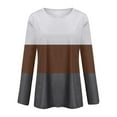 thumbnail image 6 of Topvent Women's Loose Casual Leisure Long Sleeve Round Neck Collar Patchwork T-Shirt Top, 6 of 6