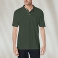 thumbnail image 2 of NAMTYQX T Shirts for Man Plus Size Short Sleeve Polo Shirts for Men Comfy Casual Button Lapel Neck Lightweight Soft Mens Summer Shirts Dark Green Size 2XL, 2 of 4