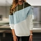thumbnail image 4 of Patchwork Con Capucha Suelta Top Manga Larga Con Cordón Mujer Sudadera Con Capucha Para Otoño Invierno Gris Claro L, 4 of 6