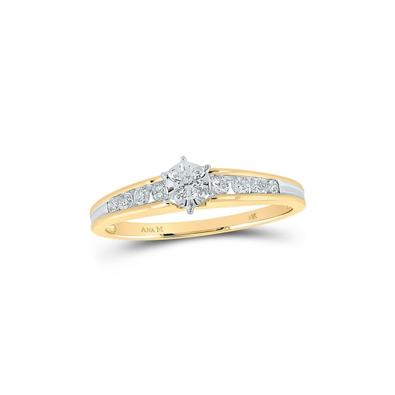 14kt Yellow Gold Round Diamond Solitaire Bridal Wedding Engagement Ring 1/4 Cttw