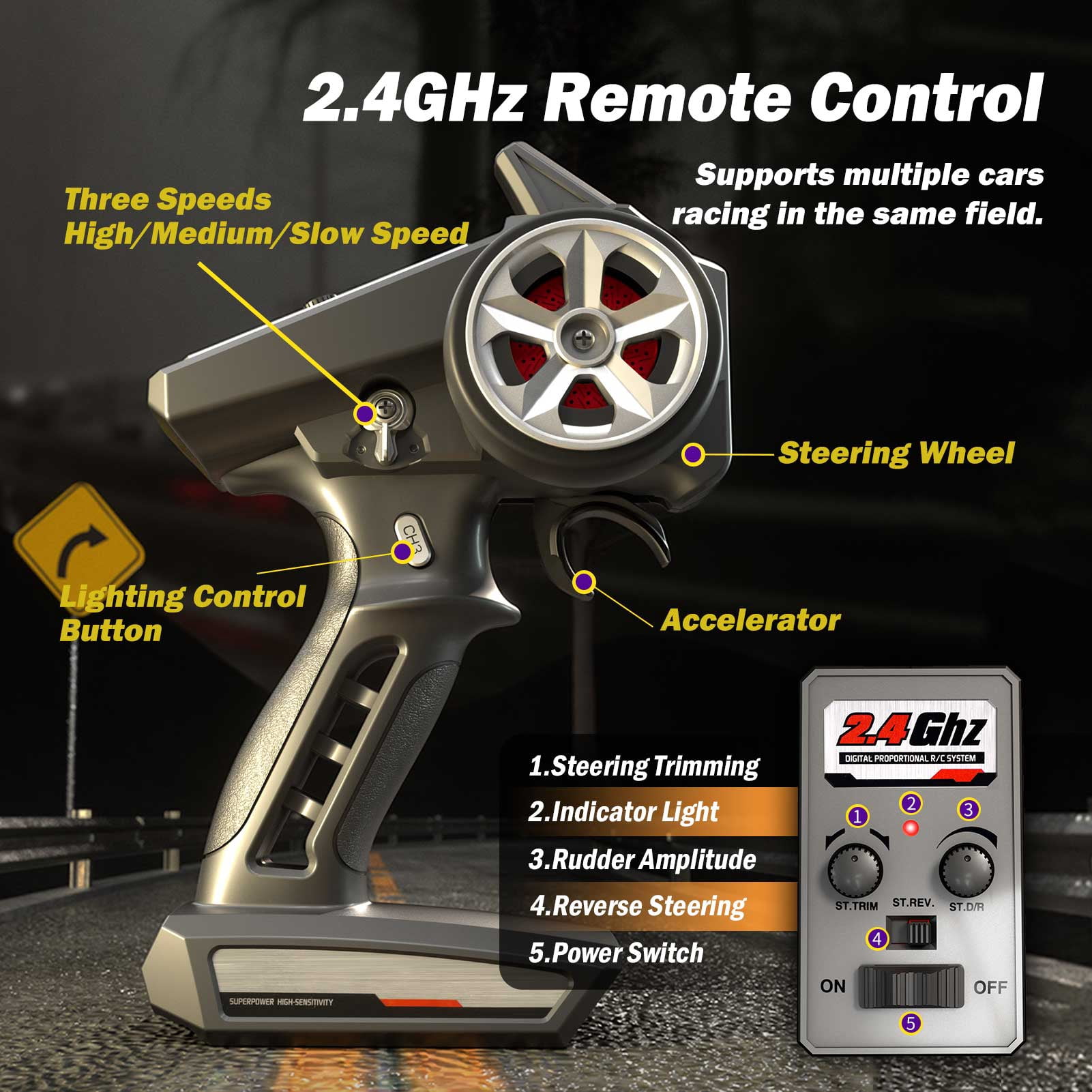 1:16 Scale Fast RC Car, 80KPH High Speed Brushless 4WD Off-Road Monster Truck, 2.4GHz Remote Control, All-Terrain Racing Toy for Adults and Boys