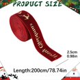 thumbnail image 3 of olkpmnmk Christmas Velvet Ribbon, Hot Stamping Printed Decorative Wired Ribbon Roll, Wired Edge Xmas Ribbon for Christmas Tree, Gift Wrapping, DIY Craft Bow Making, Wreath Garland Home Party Decor, 3 of 4