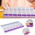 thumbnail image 1 of Mohdy 14-Compartment Double-Row Push-Button Pillbox Storage Box,14 Bar Double Button Storage Box Sub Pack Easy to Carry Cartridge Weekly Storage Box,Material:Pp, 1 of 7