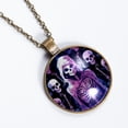 thumbnail image 2 of Skeleton Necklace Personalized Custom Photo Round Pendant Adjustable Stainless Steel Necklaces with Gift Box for Men Women Mothers Valentine's Jewelry Gift, 2 of 6