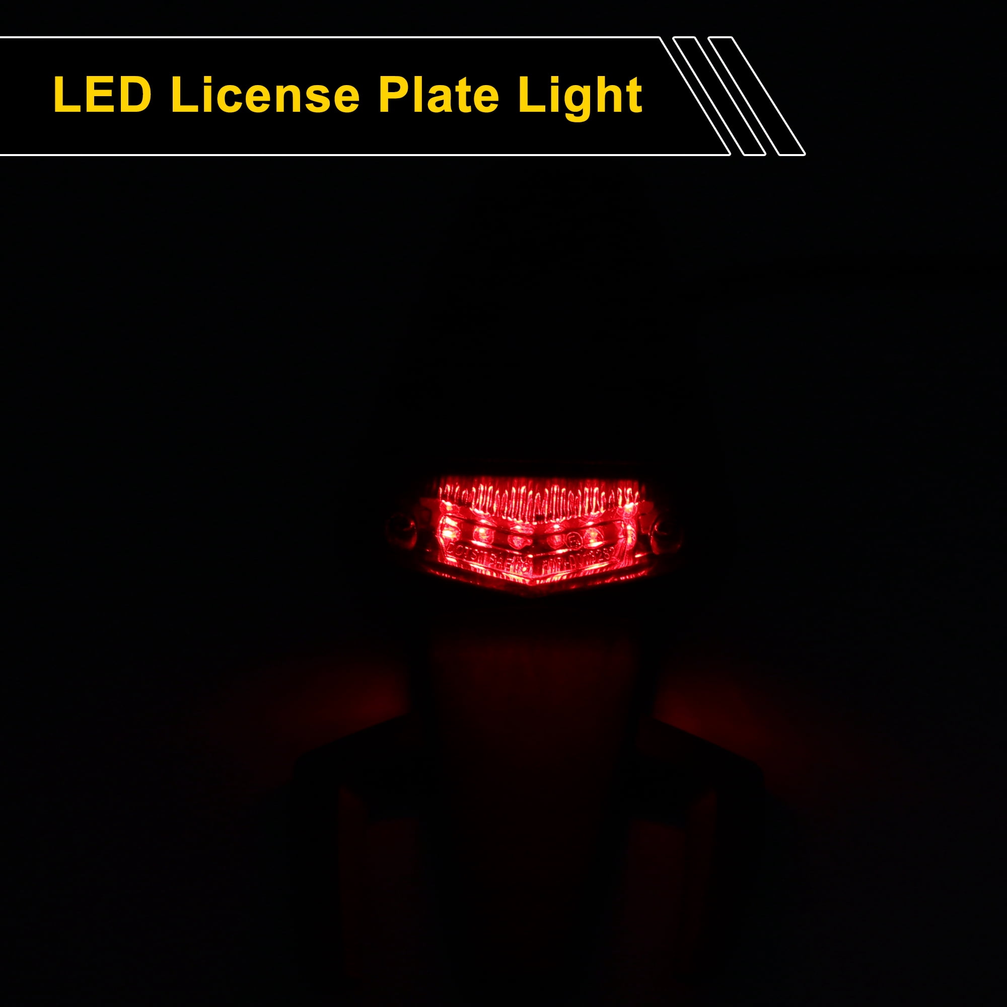 1Pcs License Plate Light 12V LED Tag Lamp for Car Motorcycle Waterproof Rainproof Yellow License Plate Light License Plate Light