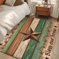thumbnail image 4 of Western Texas Star Vintage Area Rugs 3'x5', Small Throw Rugs for Living Room Bedroom, Retro Farmhouse Brown Green Wooden Indoor Outdoor Rug Non-Slip Low Pile Carpet Runner Reversible Floor Mats, 4 of 8