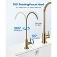 thumbnail image 3 of KFFKFF Stainless Steel Water Filter Faucet, Lead-Free Design with Solid Brass Valve, Rust-Resistant and Durable, Ideal for Kitchens, Bars, and Cafes, Brushed Gold Finish, 3 of 9