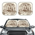 thumbnail image 2 of Kll Western Desert Cowboys2 Windshield Sun Shade 2-Piece Foldable Car Front Window Sunshade For Most Sedans Suv Truck- Medium, 2 of 7
