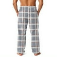 thumbnail image 4 of GrmtClth Men's Fleece Pajama Pants Fashion Flannel Soft Comfy Plush Plaid Sleep Pant Cozy Winter Fall Thermal Pj Bottoms with Pockets Gray XL, 4 of 6